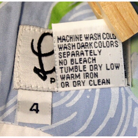 Lilly Pulitzer Girls A-Line Dress sz 4 Scallop Hem Banana Pineapple Hibiscus Lim - Picture 8 of 8